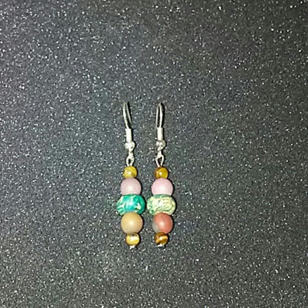 Tiger's Eye Mookaite Earrings
